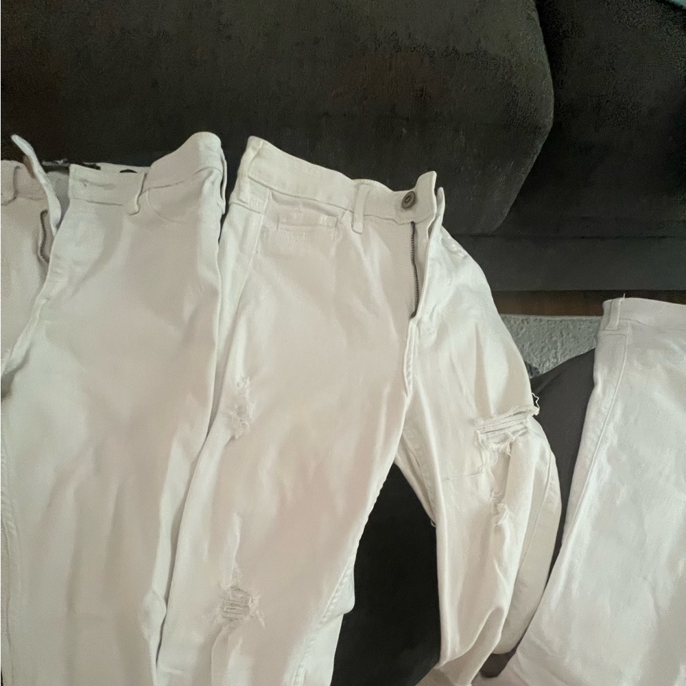 Hollister, white pants (bundle of 3).